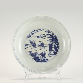 MING JIAJING BLUE AND WHITE PLATE
