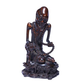 WOODEN CARVING OF AN ARHAT