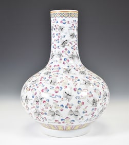 QING GUANGXU FAMILLE ROSE CRANES VASE