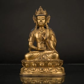 MING GILT BRONZE VAJRADHARA BUDDHA