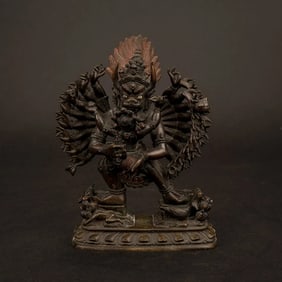 18/19TH C QING DYNASTY BRONZE BUDDHA VAJRABHAIRAVA
