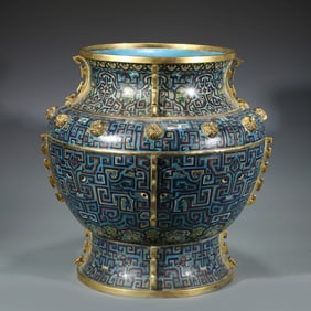 QING GILT BRONZE CLOISONNE JAR