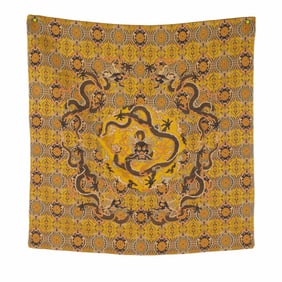 CHINESE QING DYNASTY DRAGON SILK PANEL