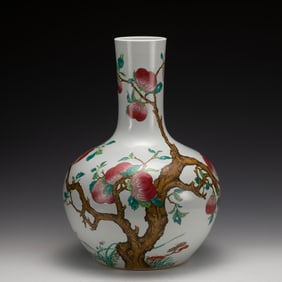 FAMILLE ROSE POMEGRANATE CELESTIAL VASE