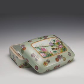 FAMILLE ROSE DUCK POND LIDDED BOX