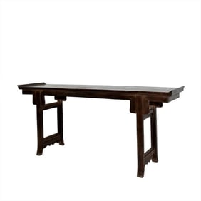 18/19TH C. ANTIQUE CHINESE ZITAN EVERTED ENDS ALTAR