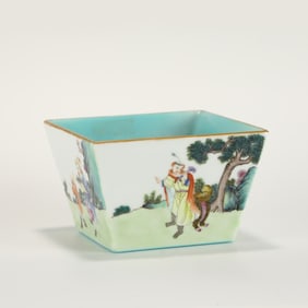 QING JIAQING FAMILLE ROSE WASH POT