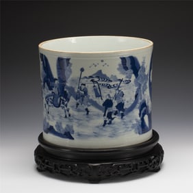 QING LARGE BRUSH POT ON STAND
