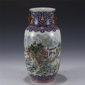 QING QIANLONG FAMILLE ROSE LARGE