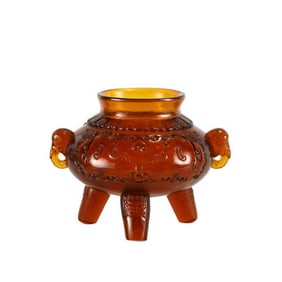 QING QIANLONG GLASS INCENSE BURNER