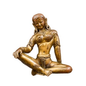 MING GILT BRONZE BUDDHA OF SIMHANADA AVALOKITHESVARA