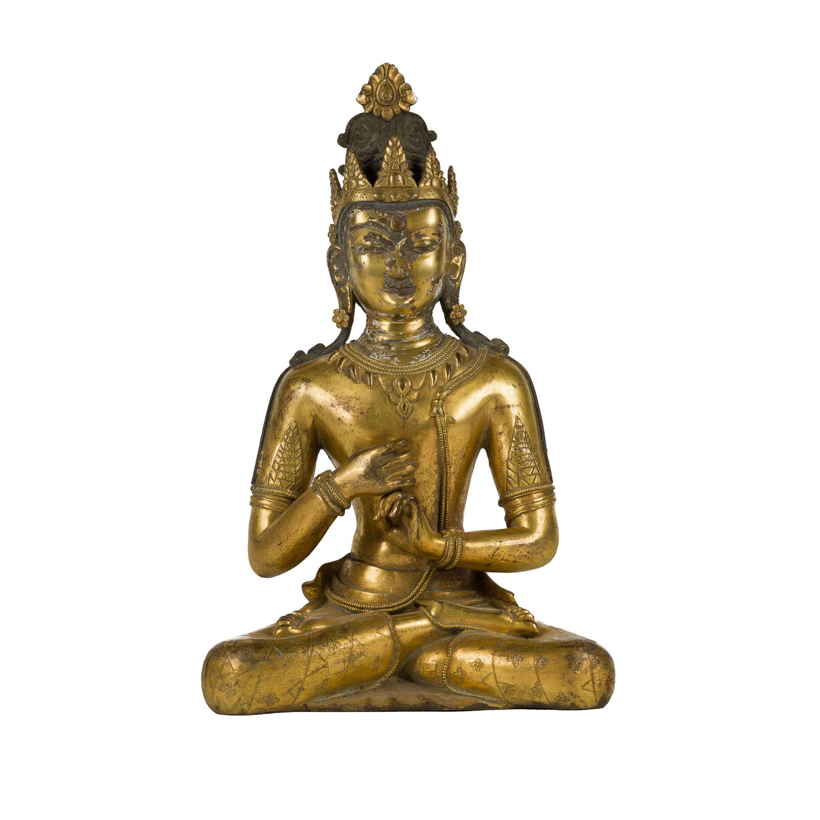 LARGE GILT BRONZE VAIROCHANA BUDDHA (1 of 5)