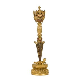 GILT BRONZE BUDDHA THUNDERBOLT VAJRA
