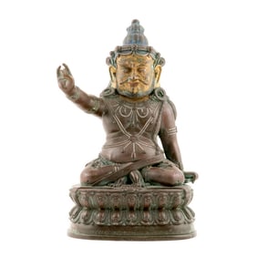 18/19TH C. QING GILT BRONZE VIRUPA BUDDHA