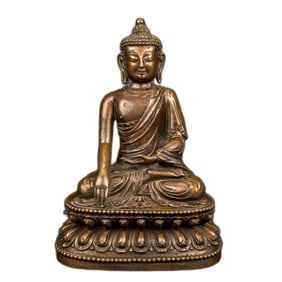 MING BRONZE SEATED SHAKYAMUNI BUDDHA