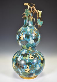 CLOISONNE ENAMEL DOUBLE-GOURD VASE