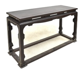 CARVED ZITAN WAISTED ALTAR TABLE WITH JOINED STRETCHERS