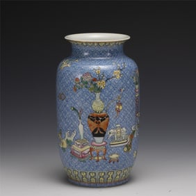 QING DAOGUANG FAMILLE ROSE LANTERN BOTTLE