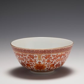 QING DAOGUANG ROSE & GOLD LOTUS BOWL