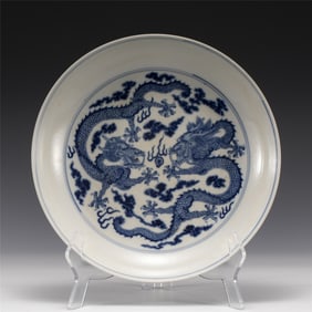 QING GUANGXU BLUE & WHITE PLATE
