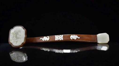 CARVED JADE ZITAN RUYI SCEPTERS