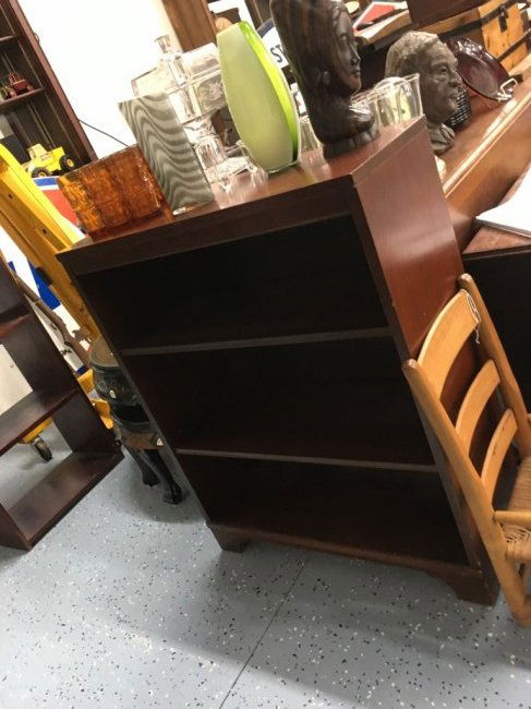 Dark Wood 3 Shelf Book Shelf (1 of 2)