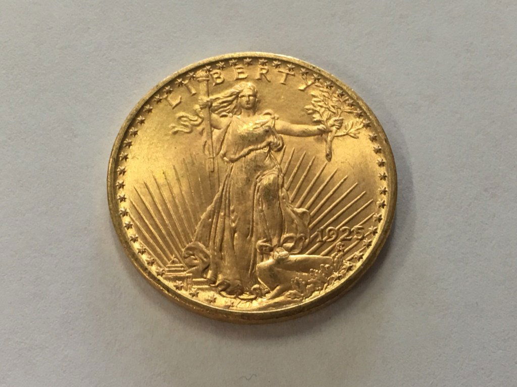 1925 $20 Double Eagle Gold Coin: See Pictures
