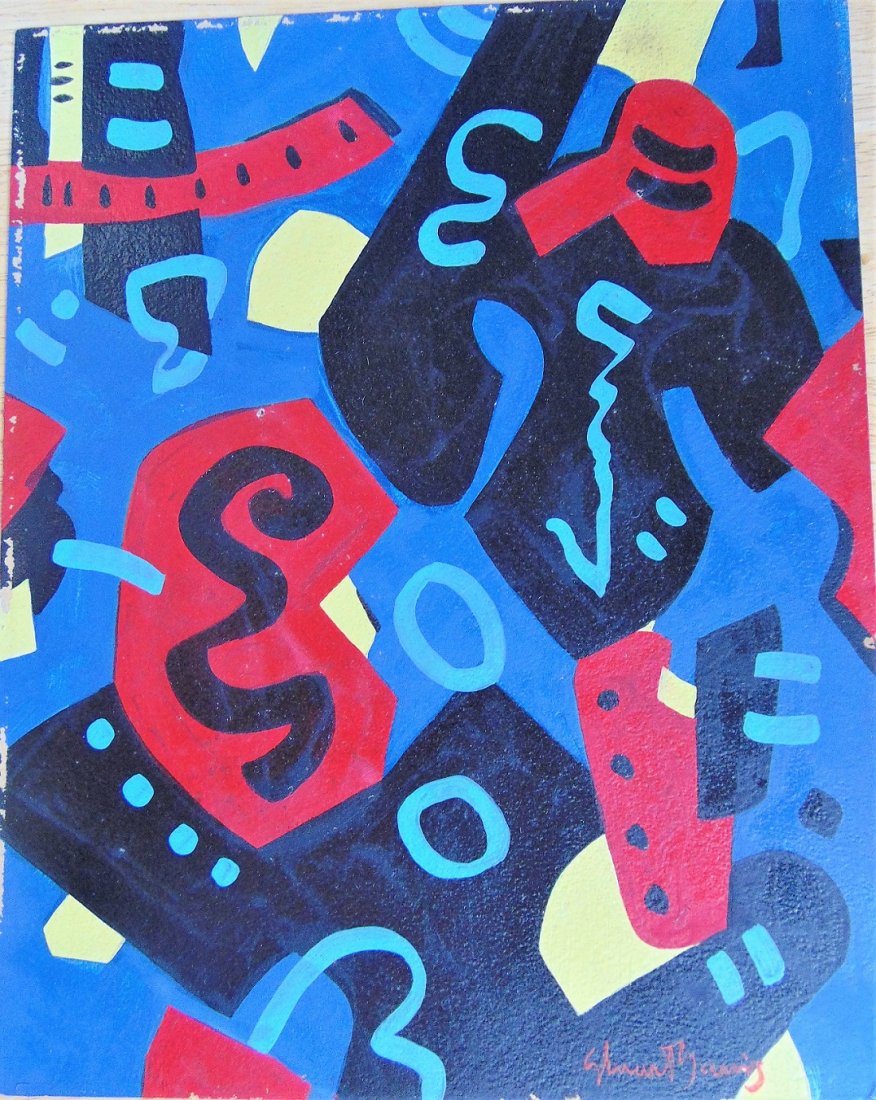 Stuart Davis: Stuart Davis – american (1892-1964) 10 x 12 1/2, bearing the signature,(attrib) private collection wash