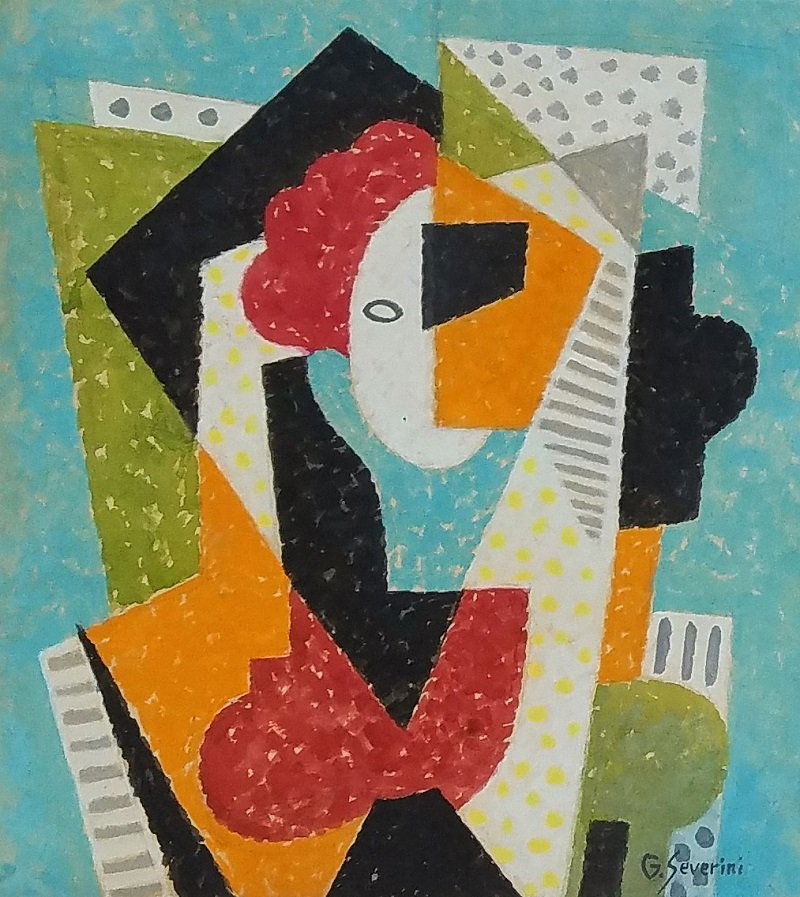 Gino Severini: Gino Severini french cubism-futurism,1883-1966 wash . , private collection (attrib) approx. 11 3/4x 10 1/2 Italian