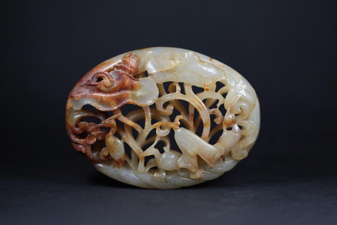 A WHITE JADE ORNAMENT       YUAN DYNASTY (1 of 6)