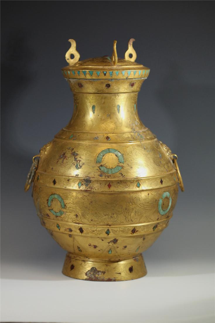 A GILT-BRONZE VASE                                HAN (1 of 8)