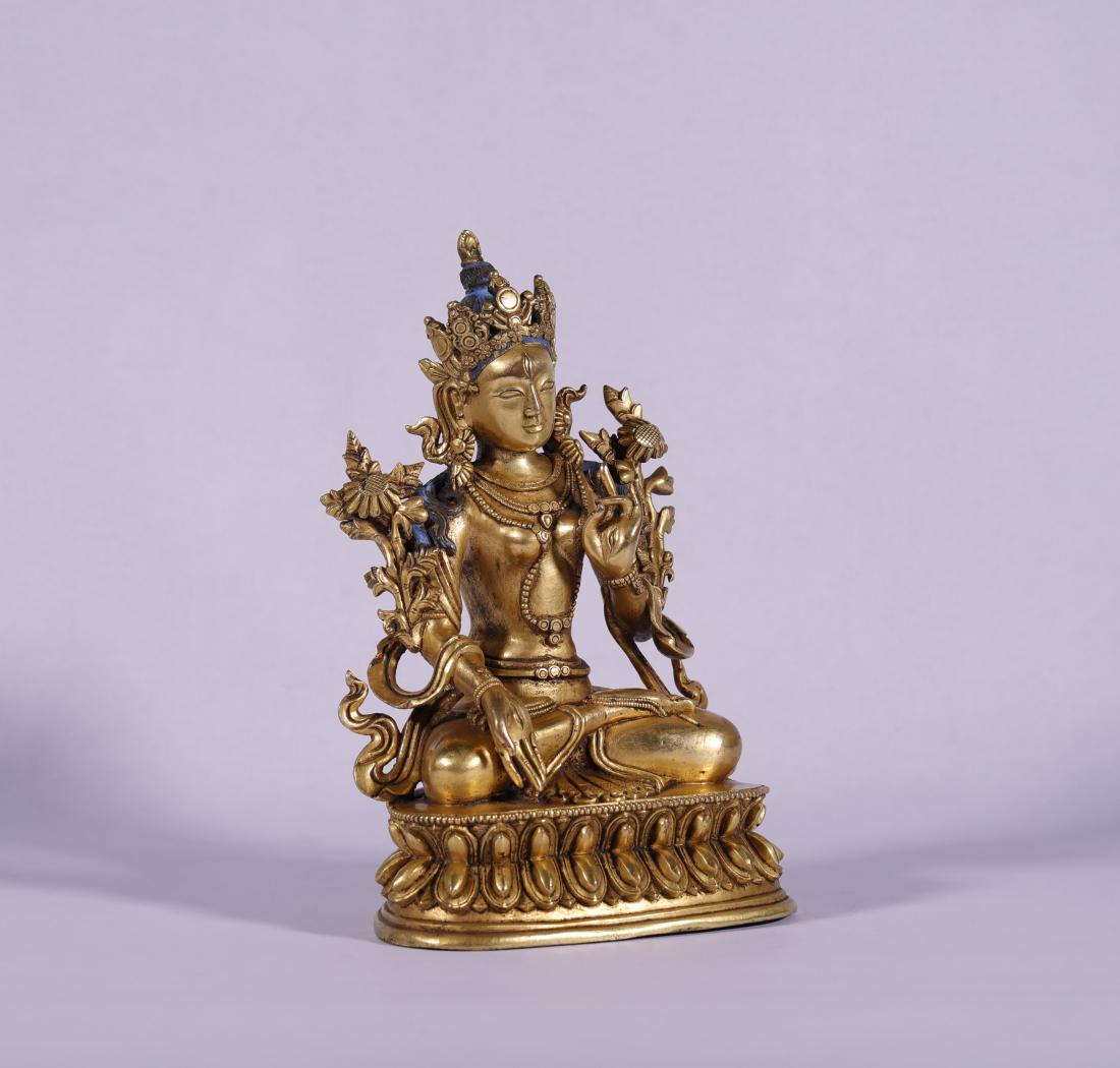 Qing Dynasty - Gilted Bronze Budda Statue (1 of 7)