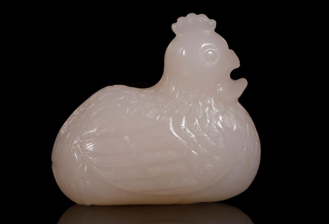 Qing Dynasty-"Hetian" Jade Chicken Shapped Decoration (1 of 8)