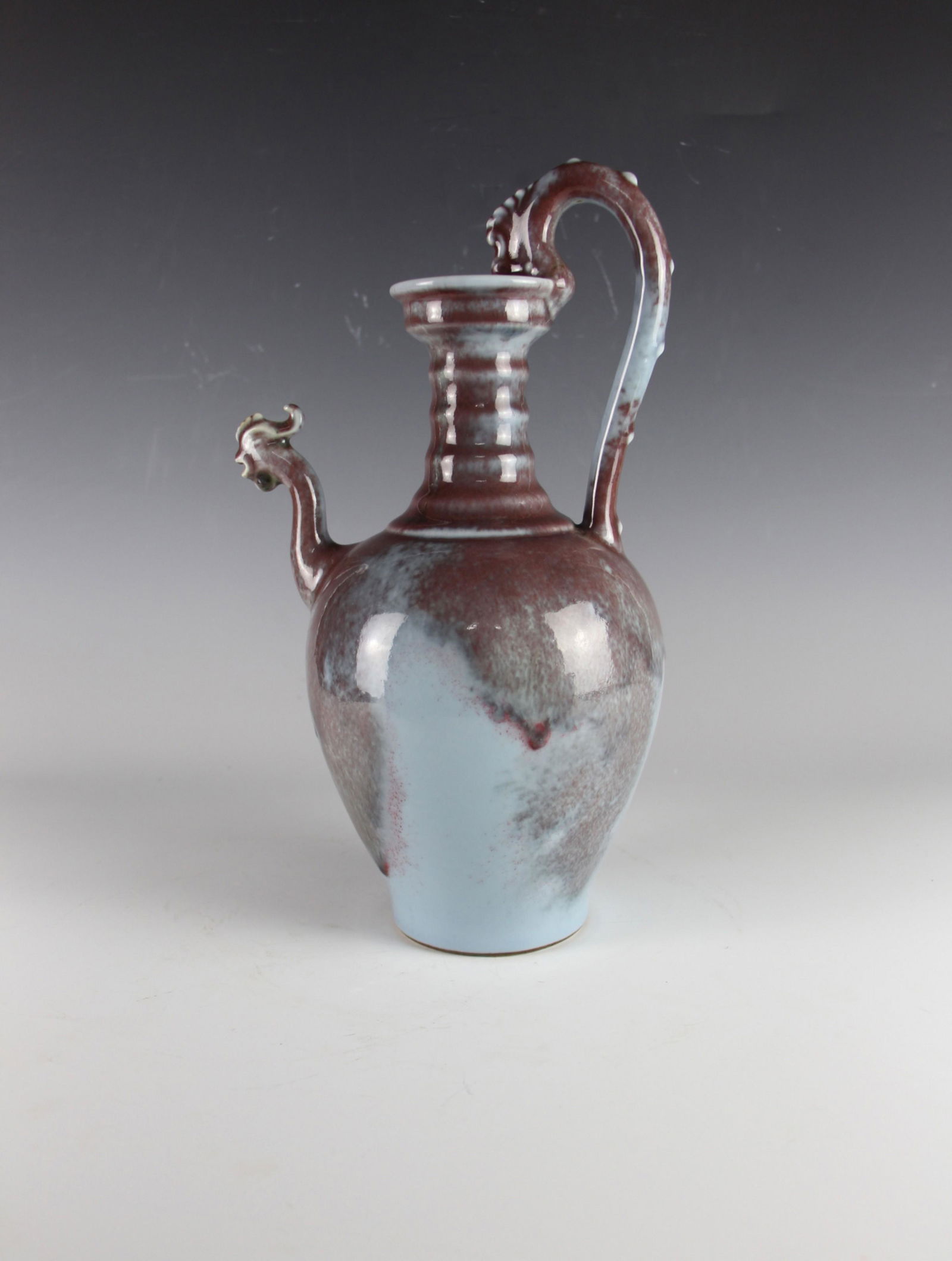 Qing Dynasty "Yongzhen" Red Glaze Kettle (1 of 4)
