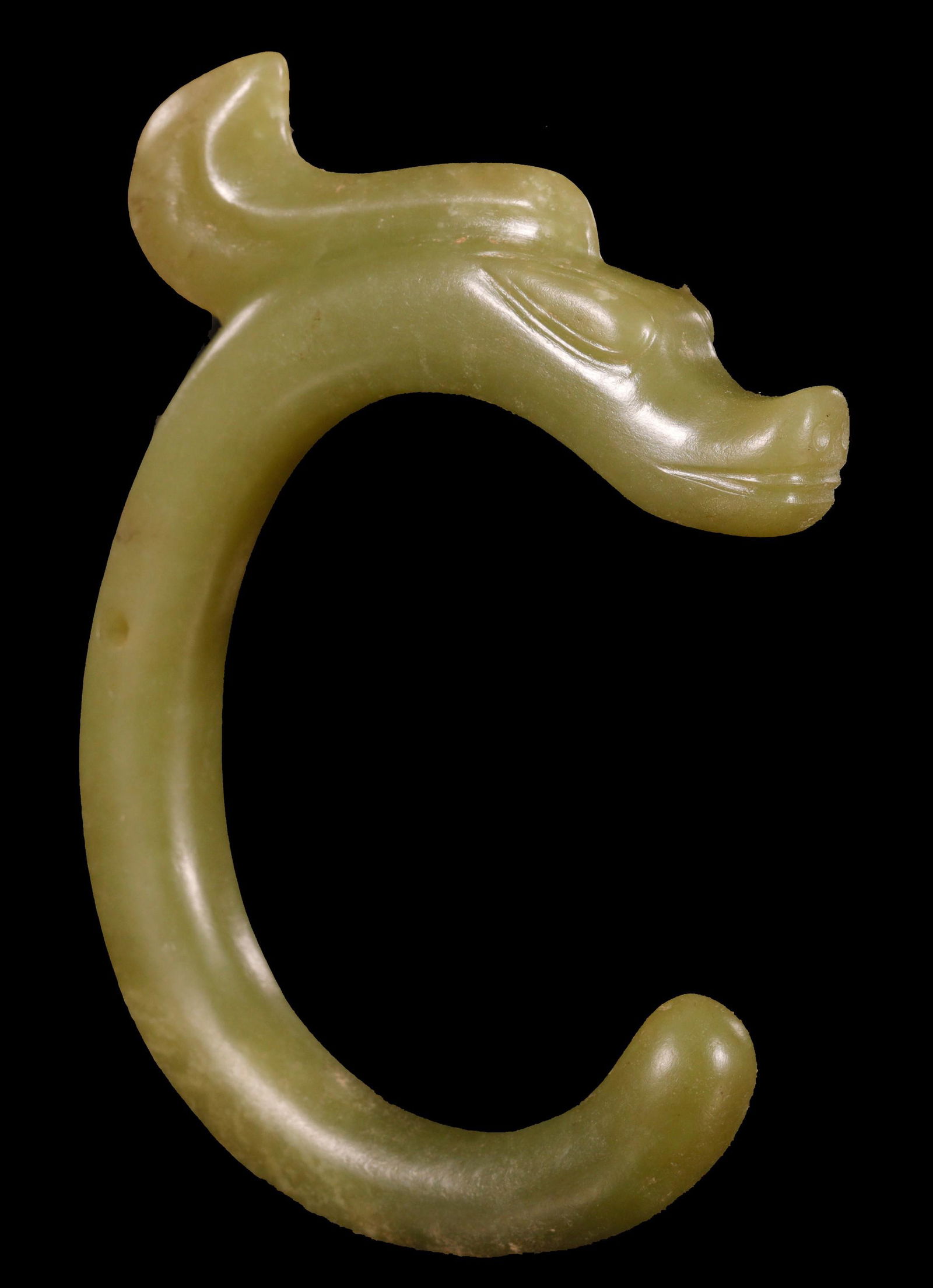 Honshan Culture - Carved Jade "C" Shaped Dragon (1 of 8)