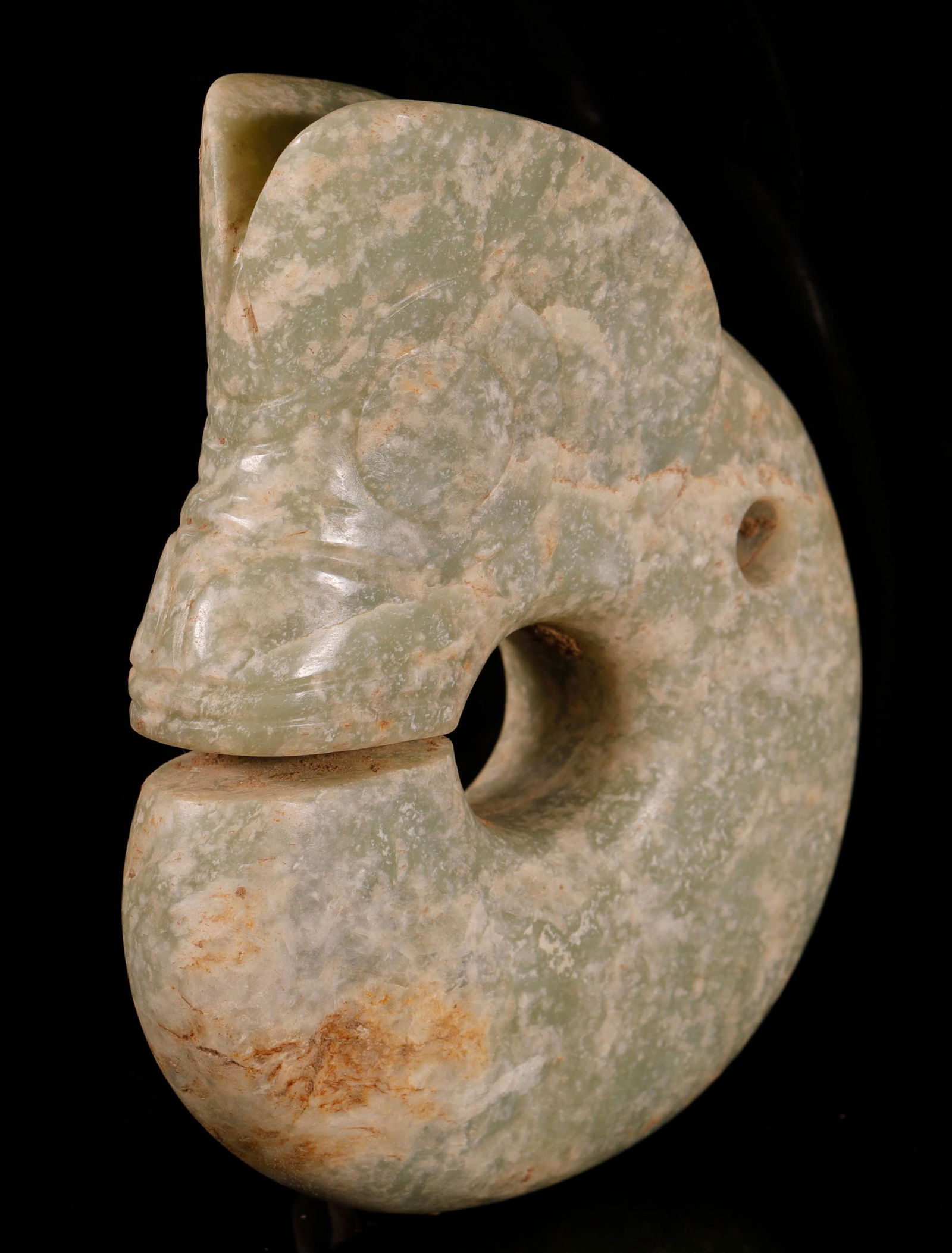 Honshan Culture - Carved Jade Pig Dragon (1 of 8)