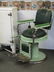 267: ANTIQUE KOCHS ROUND SEAT GREEN BARBER CHAIR - 2
