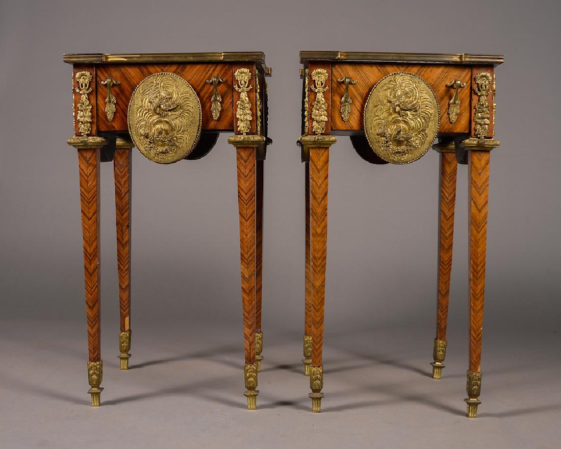 Pair of French Style Bronze Mounted Side Tables (1 of 6)