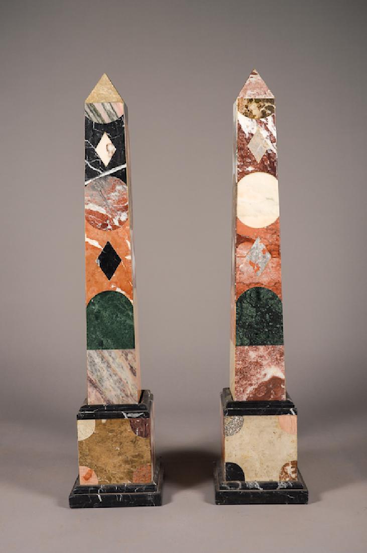 Pair of Large Specimen Marble and Slate Obelisks (1 of 4)