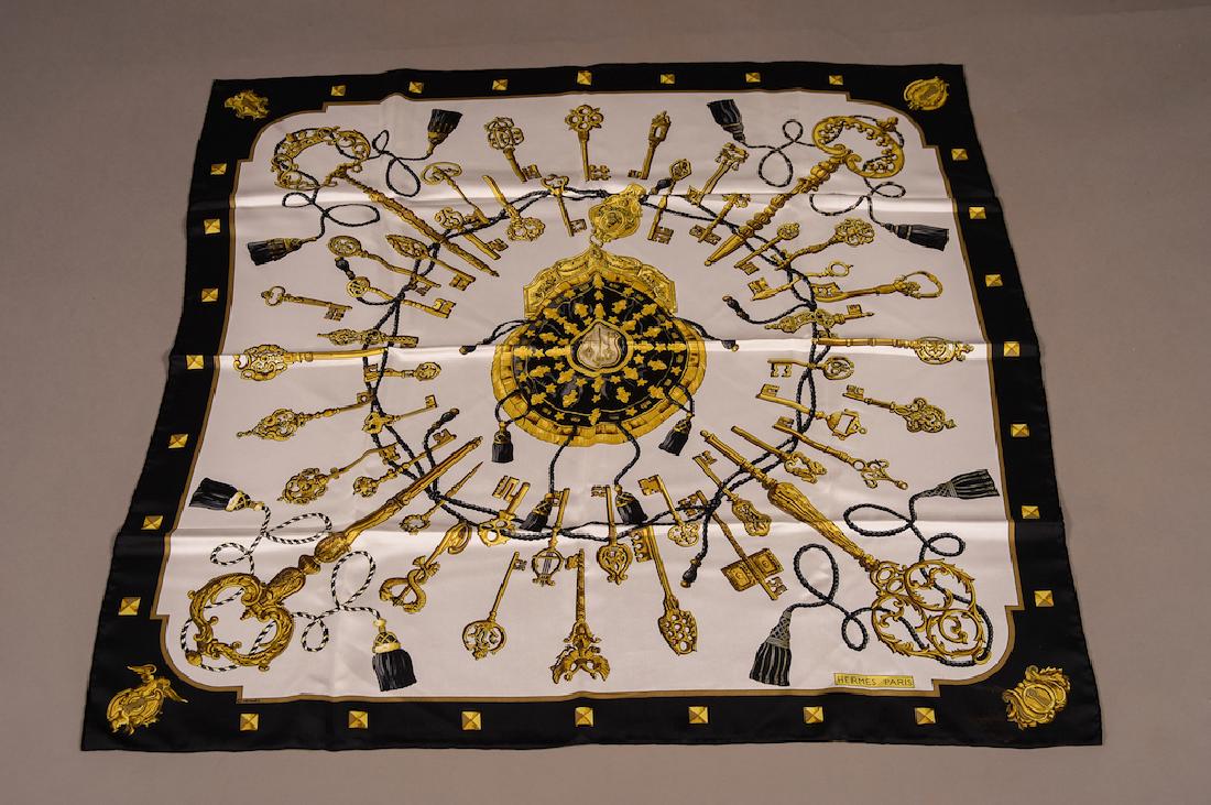 Authentic Hermes 100% silk scarf. Size: 35" x 35" (1 of 4)