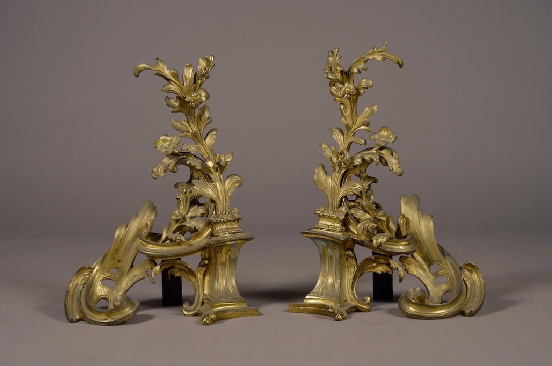 Pair Of Large 19Th C. French Bronze Chenets (1 of 4)