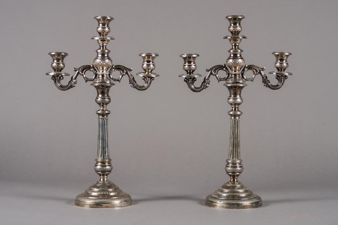 Pair Of Italian Sterling Silver Candelabras (1 of 8)