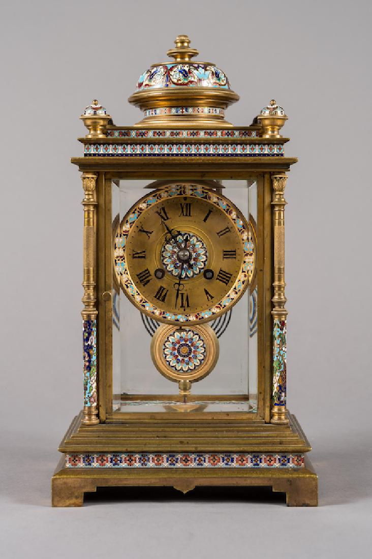 French Bronze Champlevé Enamel Clock Regulator (1 of 10)