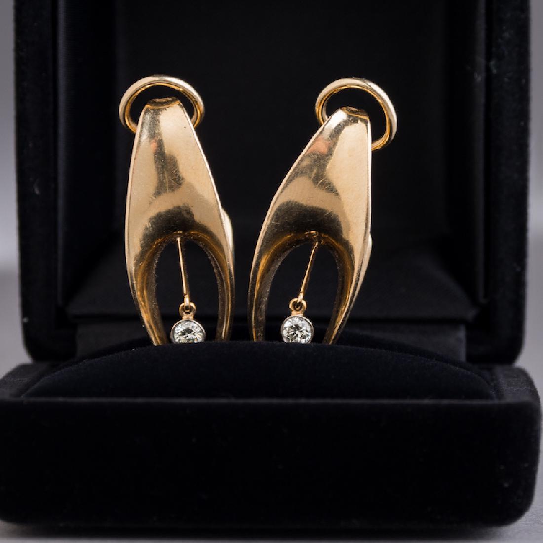 14K Gold & Diamond Estate Earrings (1 of 5)