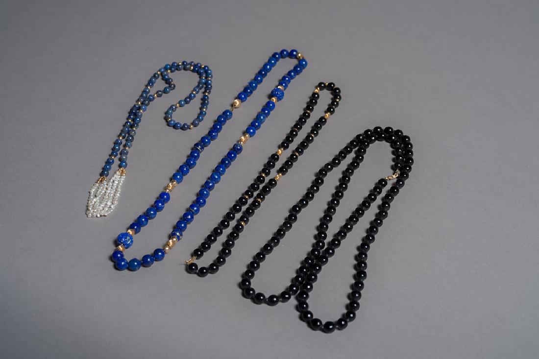 (4) 14K Gold & Lapiz Lazuli + Other Necklaces (1 of 9)