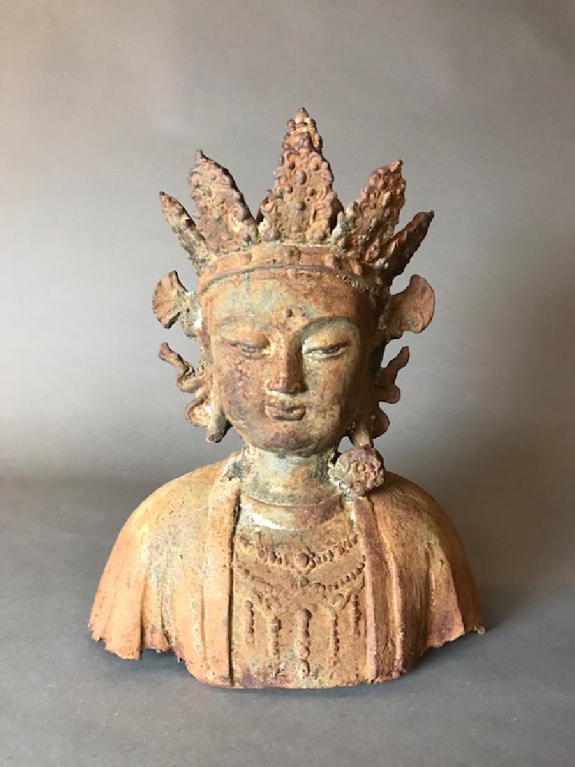 Thai Antique Iron Buddha Bust (1 of 9)