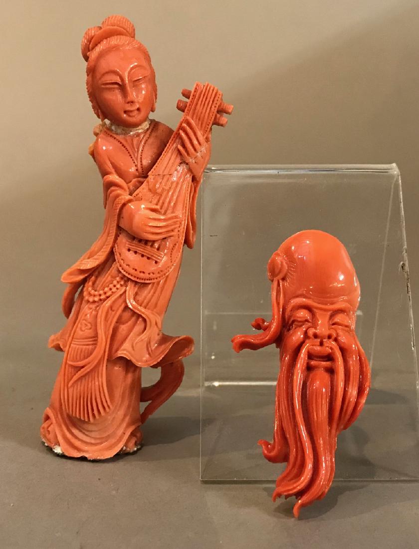 Two Chinese Coral Figures (1 of 7)