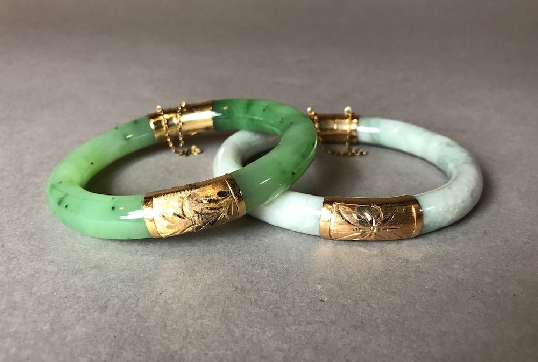 Two Jade & Gold Bangle Bracelets (1 of 5)