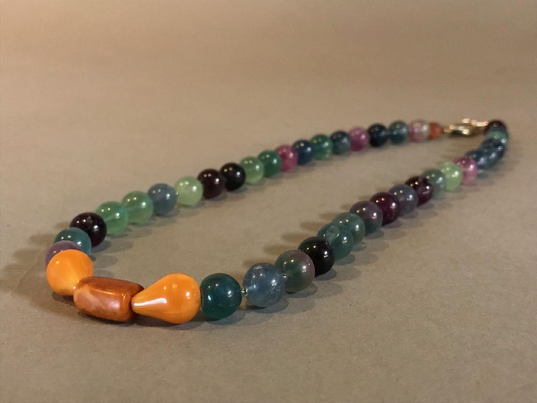 Chinese Amber & Stones Necklace (1 of 4)