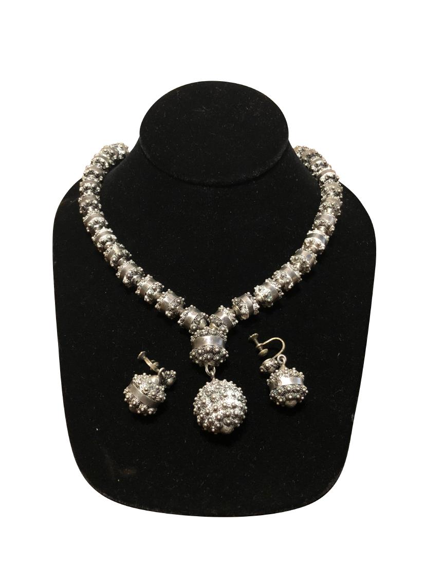 Mexican Sterling Silver Necklace & Earrings (1 of 5)